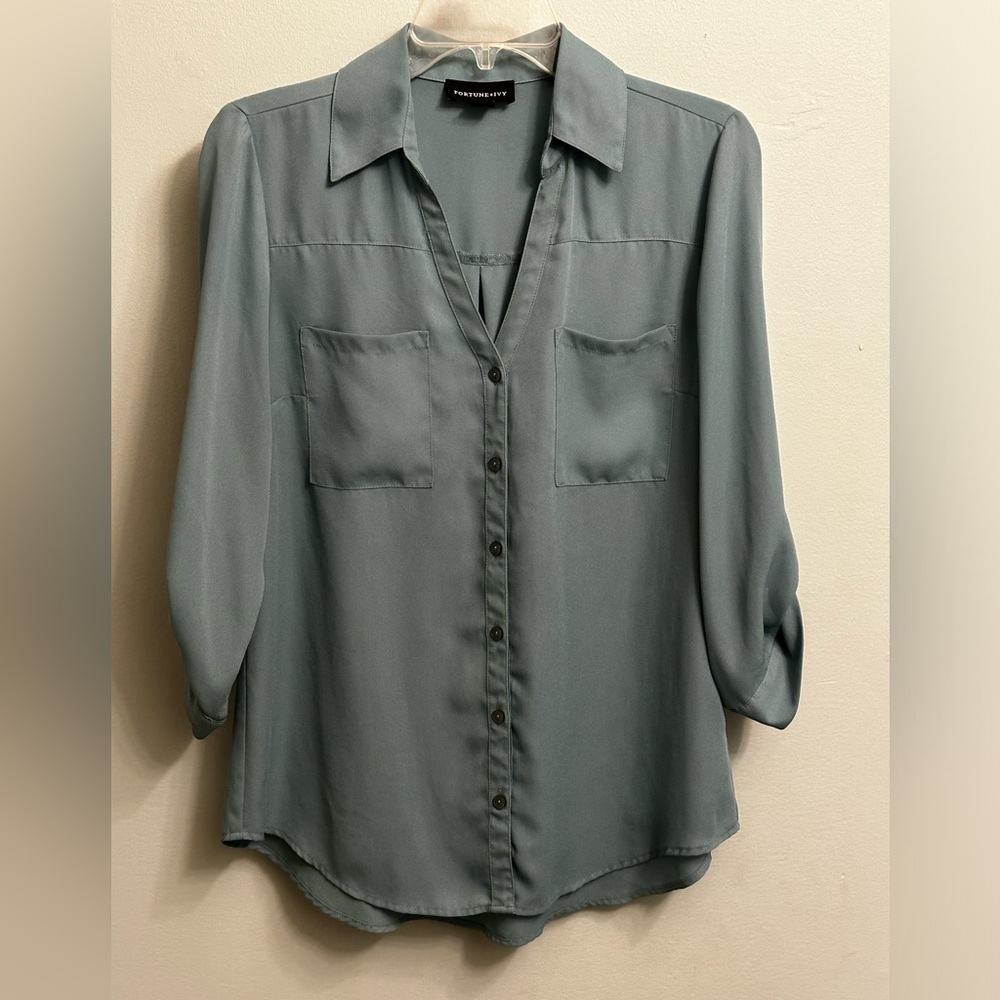 Mint green blouse